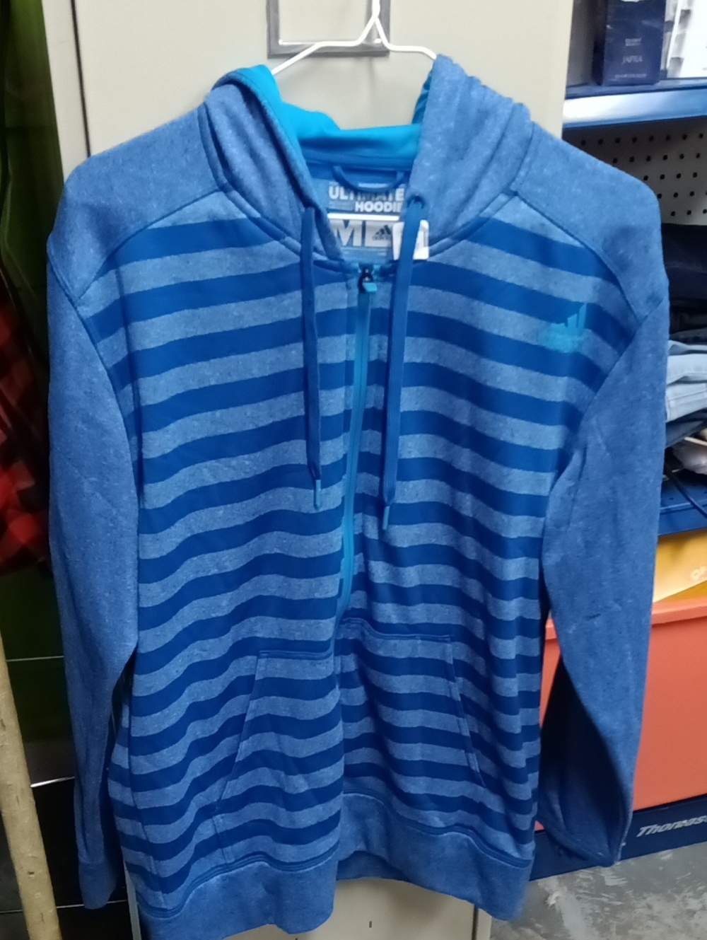 adidas Blue Striped Ultimate Hoodie
